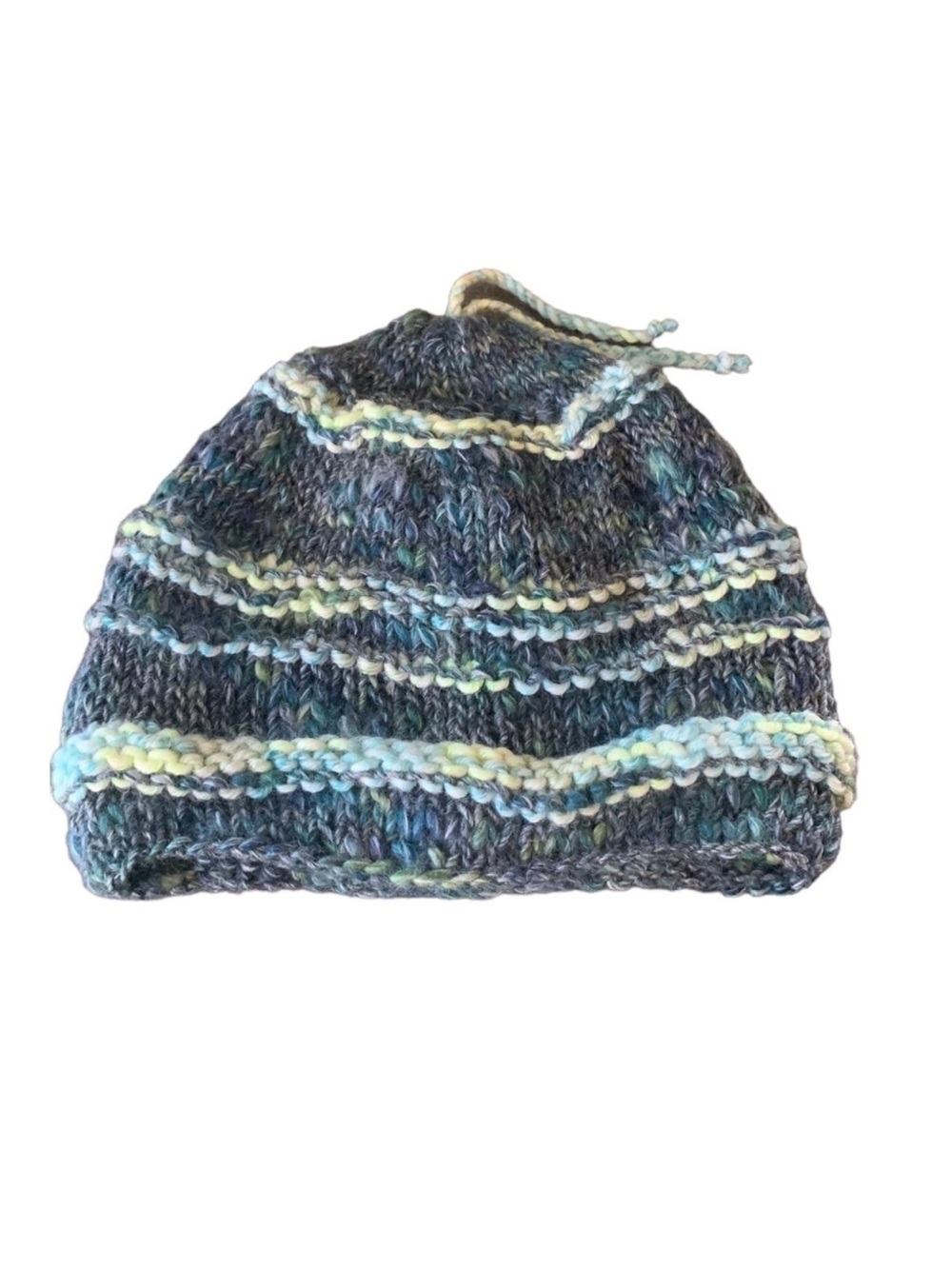 Knit Blue and Green Beanie Cap Hat‎